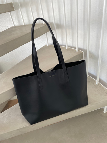 Leder tote shopping handtasche - leder,