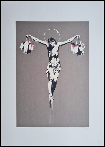 Banksy christ with shopping - *,