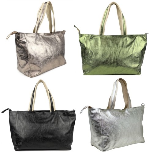 Italy metallic echt leder - ★,