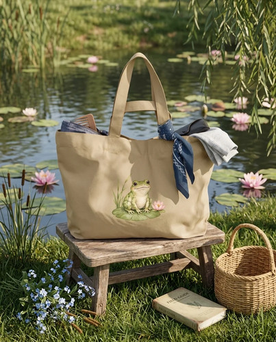 Recycelte shopping bag - shopping, frosch